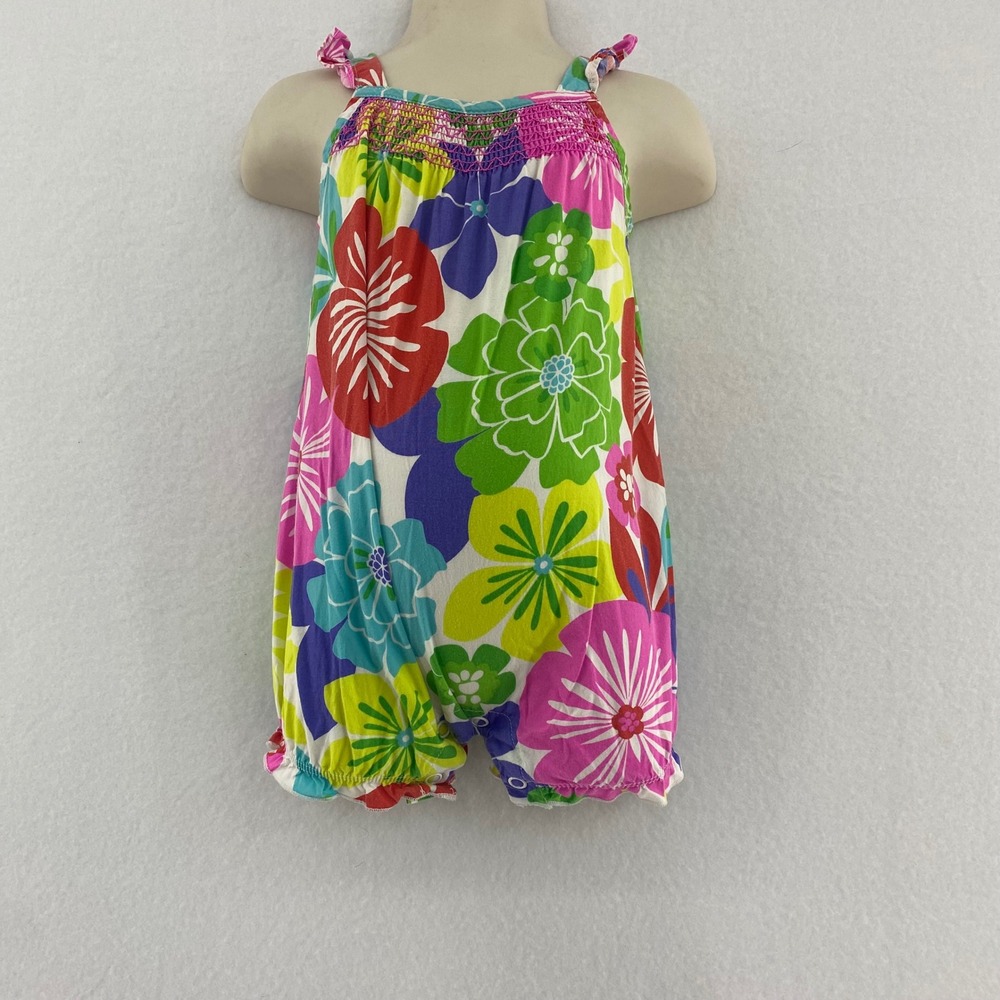 Carter's Tropical‎ Floral Romper Colorful Sleeveless Summer Outfit 6 Months
